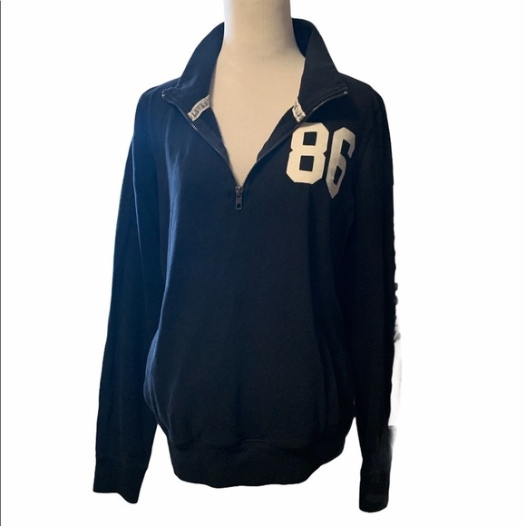 PINK Victoria’s Secret black 1/4 zip with pocket - Picture 1 of 9